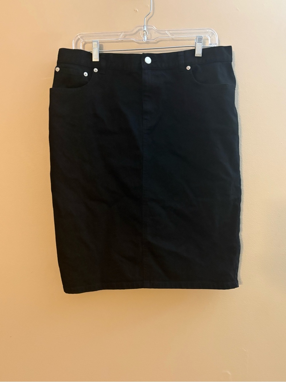 Polo by Ralph Lauren Black Pencil Skirt with Rivet Details